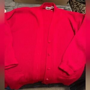 Basic Editions Vibrant Red Women's Cardigan Sweater